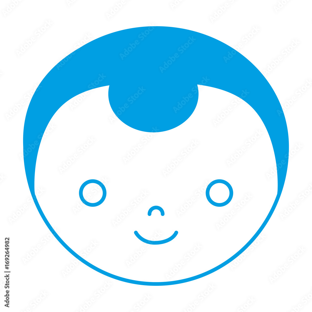 cartoon boy face icon over white background vector illustration