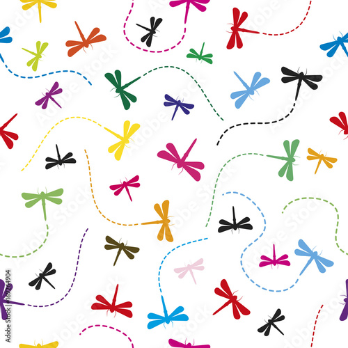 Dragonfly Pattern Seamless  background.