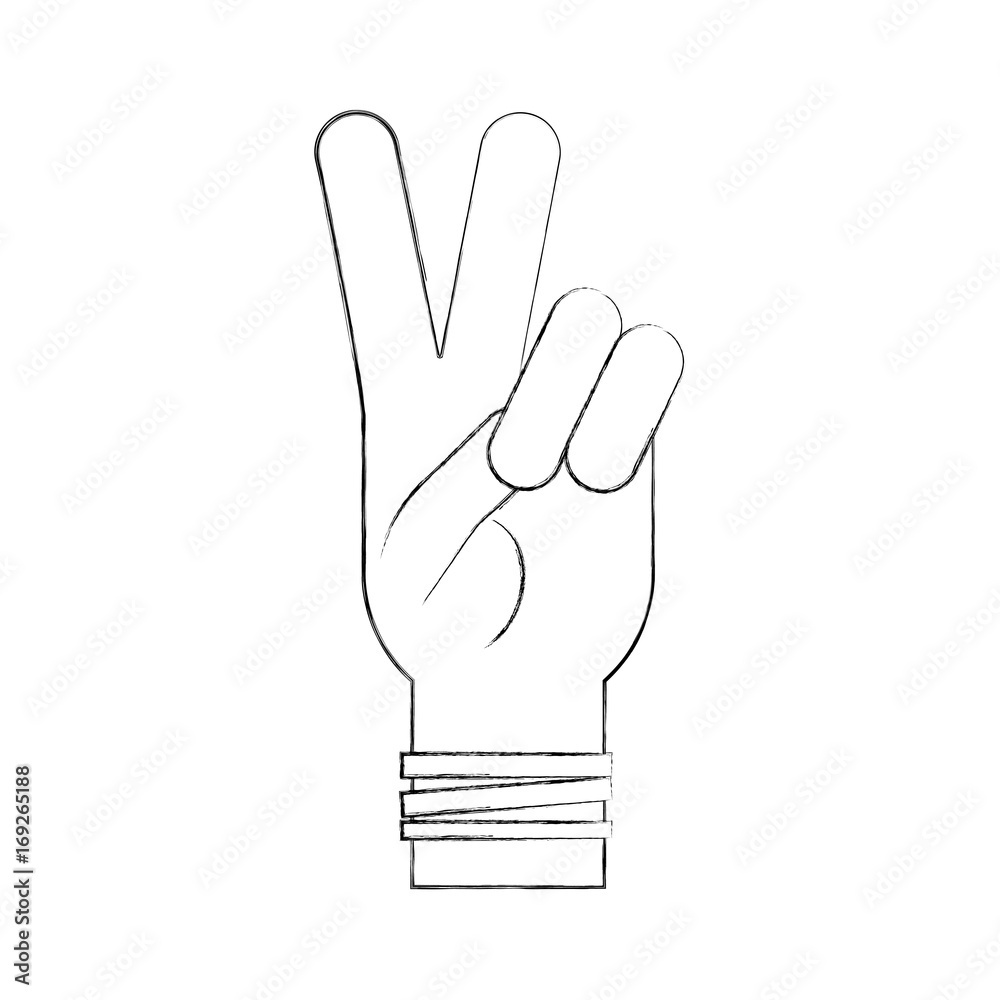 Hand making peace and love vector illustration design Hand making peace and love vector illustration design
