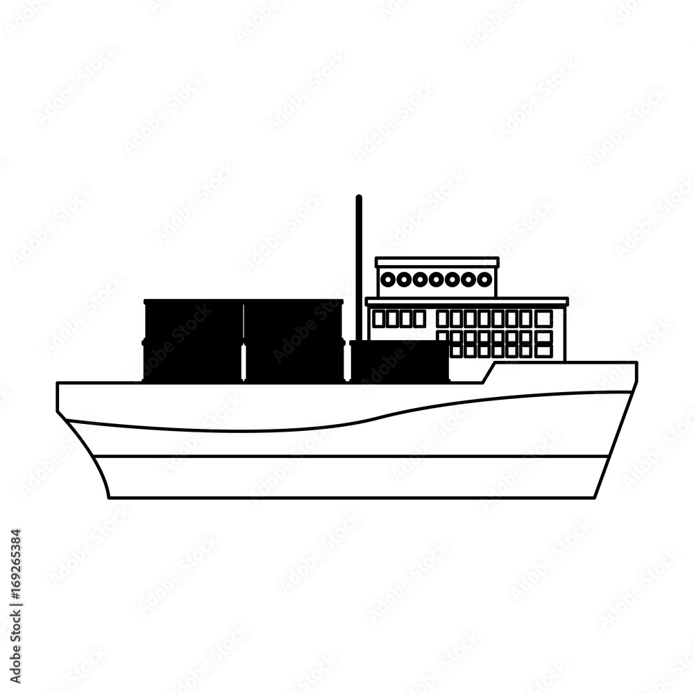 cargo ship carries steel containers for delivery vector illustration cargo ship carries steel containers for delivery vector illustration