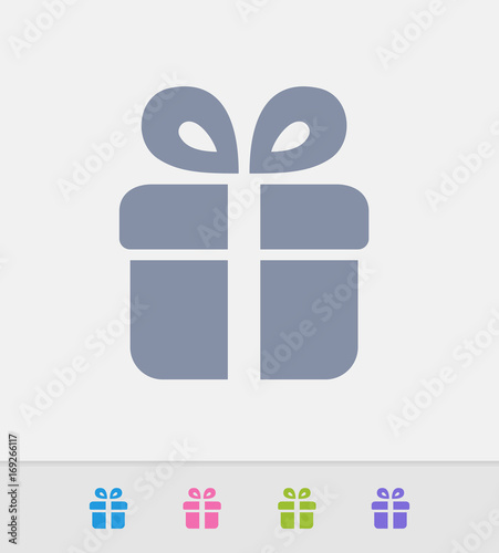 Gift Box - Granite Icons. A professional, pixel-perfect icon designed on a 32x32 pixel grid and redesigned on a 16x16 pixel grid for very small sizes.