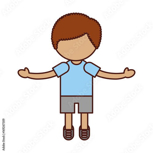 cute boy avatar character vector illustration design