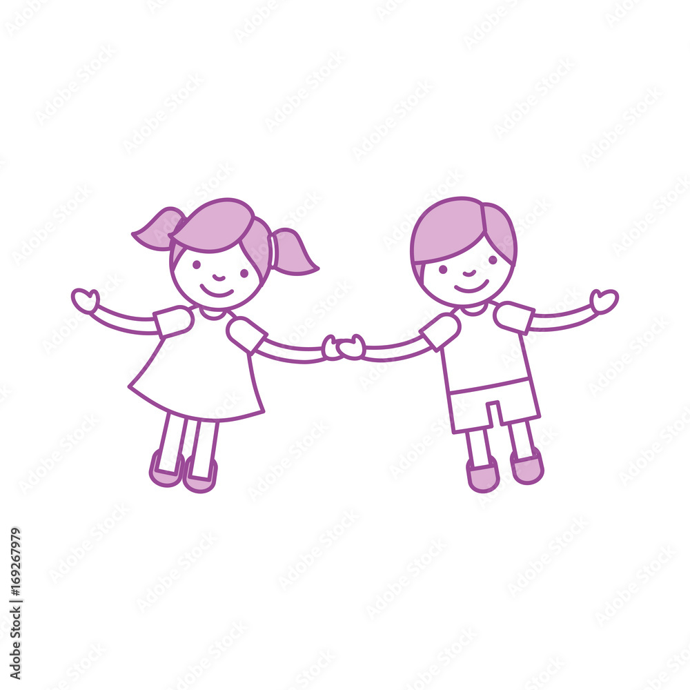Children holding hands characters vector illustration design Children holding hands characters vector illustration design