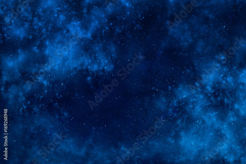 Outer space dramatic background with clouds and stars