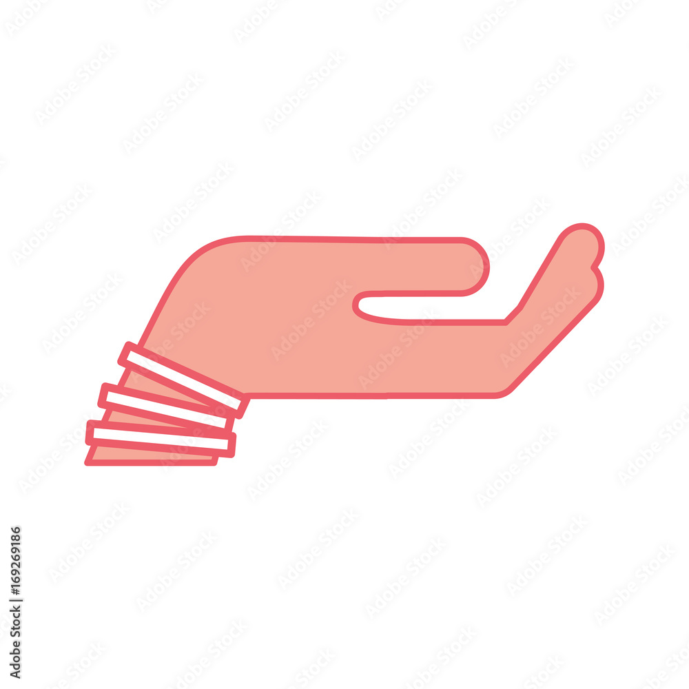 hand asking isolated icon vector illustration design