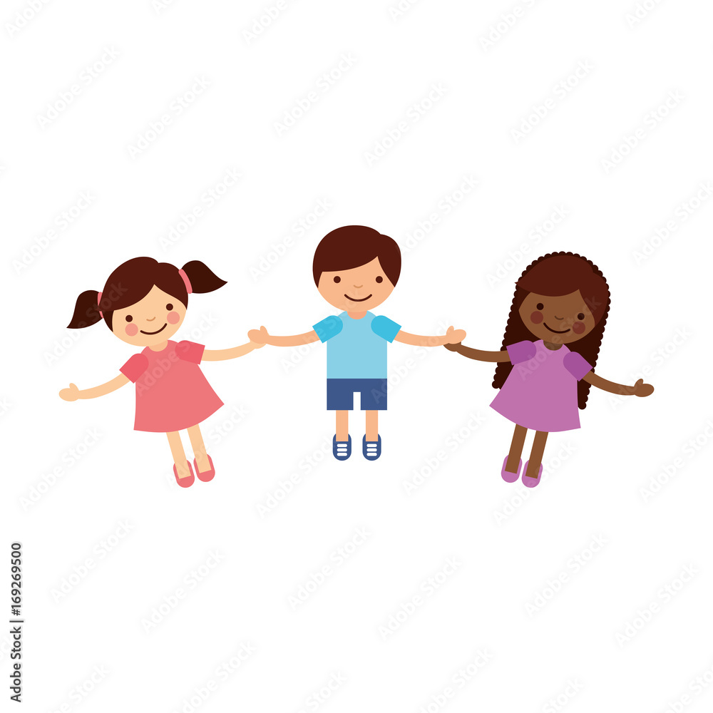 Children holding hands characters vector illustration design Children holding hands characters vector illustration design