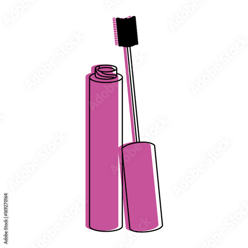 mascara makeup icon image vector illustration design  pink color