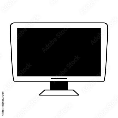 computer monitor icon image vector illustration design  black and white