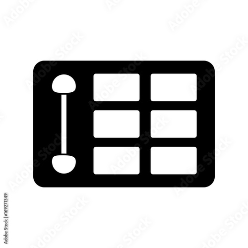 makeup eyeshadow palette  icon image vector illustration design  black and white