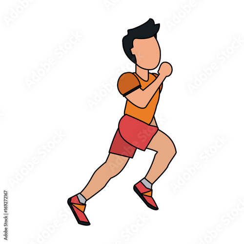 running man avatar sideview icon image vector illustration design  © Jemastock