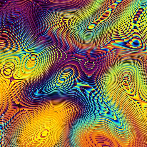 Wavy texture. Psychedelic abstract futuristic fractal background.