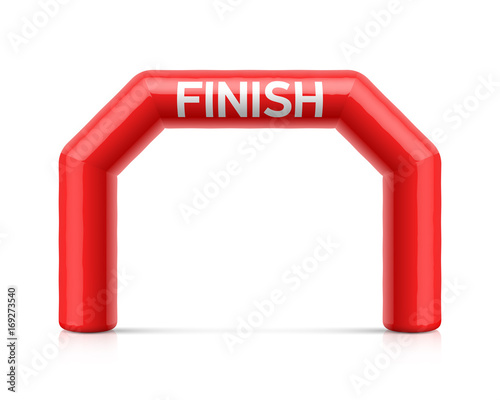 Inflatable finish line arch illustration. Red inflatable archway, suitable for different outdoor sport events like marathon racing, triathlon, skiing and other
