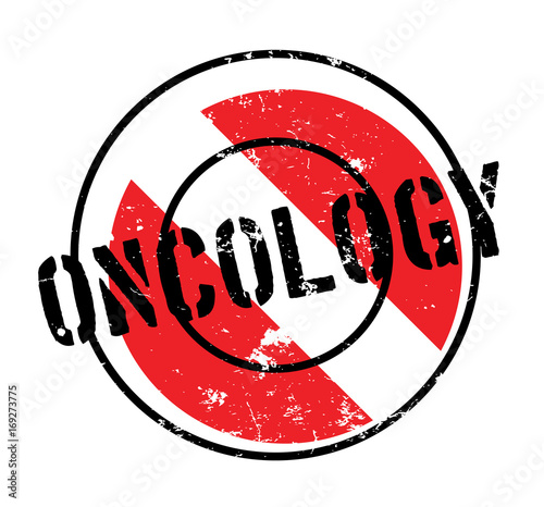 Oncology rubber stamp. Grunge design with dust scratches. Effects can be easily removed for a clean, crisp look. Color is easily changed.