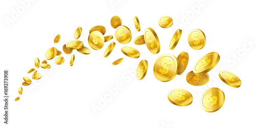 Gold 3D coins set