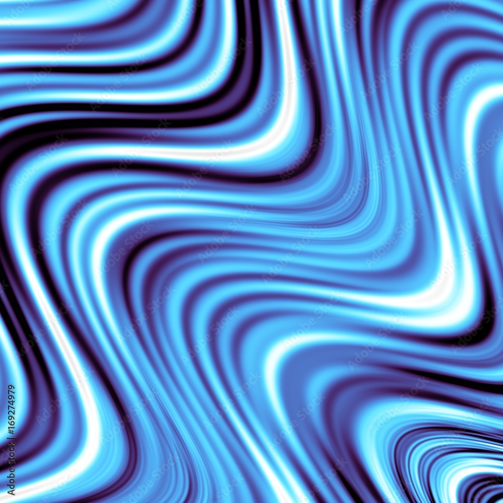 Fototapeta premium Wavy texture. Squared abstract futuristic fractal background. Blue color.