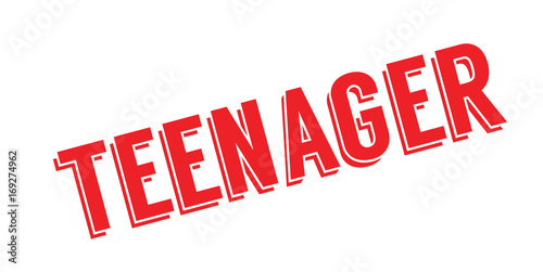 Teenager rubber stamp. Grunge design with dust scratches. Effects can be easily removed for a clean, crisp look. Color is easily changed.