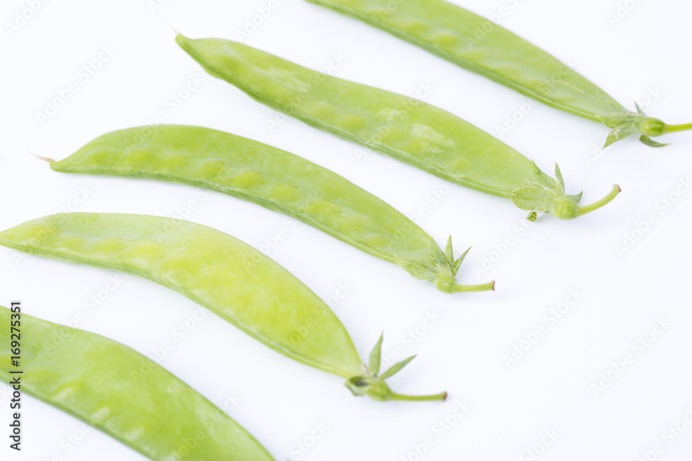 Snow peas isolated on white background. Snow peas isolated on white background.