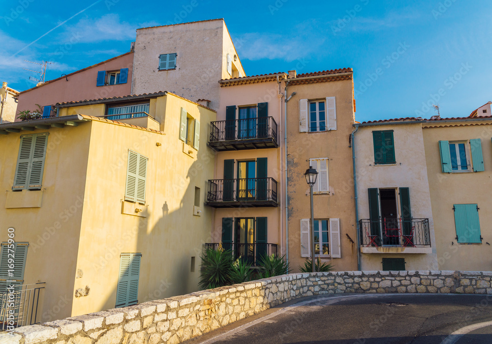 Provence, France style buildings in Antibes, France