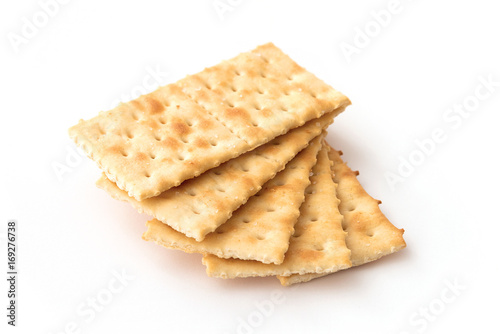 group of crackers isolated on white