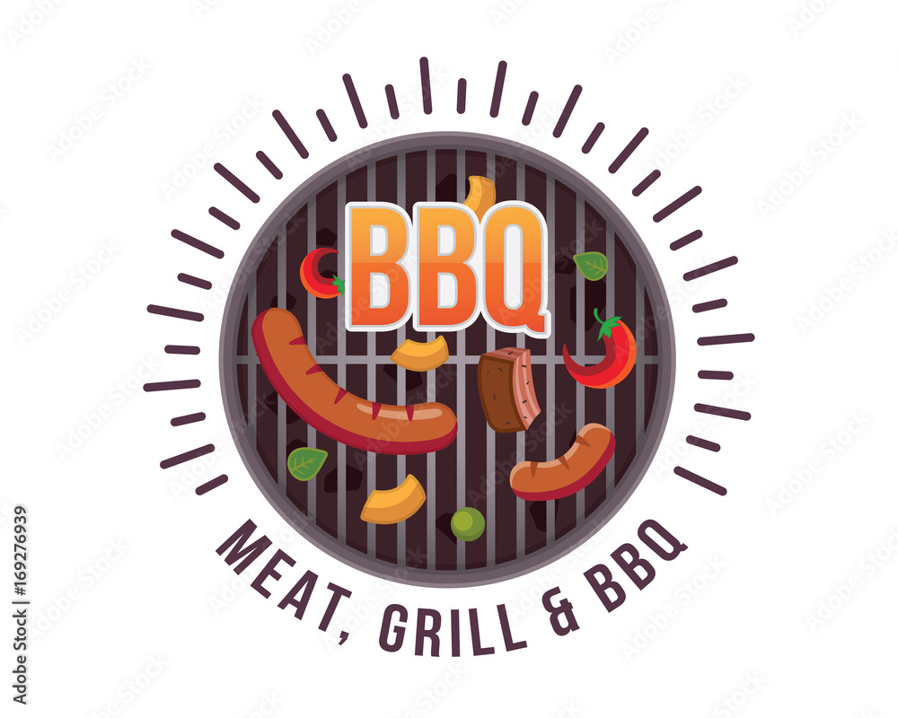 Modern Premium Tasty Barbecue Badge Logo 