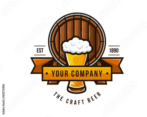 Modern Beer Bar Emblem Logo Design
