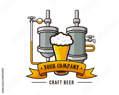 Modern Beer Bar Emblem Logo Design