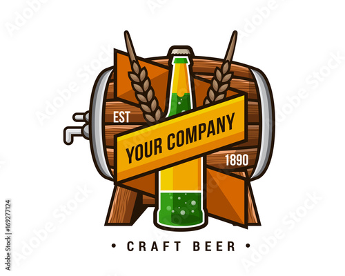 Modern Beer Bar Emblem Logo Design