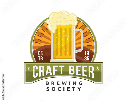 Modern Beer Bar Emblem Logo Design