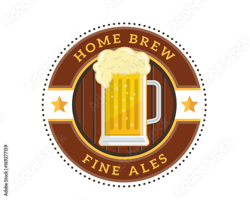 Modern Beer Bar Emblem Logo Design