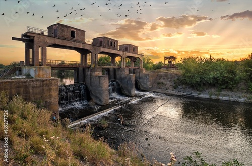 Scenic dusk at Gebel's dam retouched photo