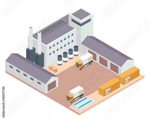 
Modern Isometric Industrial Factory and Warehouse Logistic Building, Suitable for Diagrams, Infographics, Illustration, And Other Graphic Related Assets