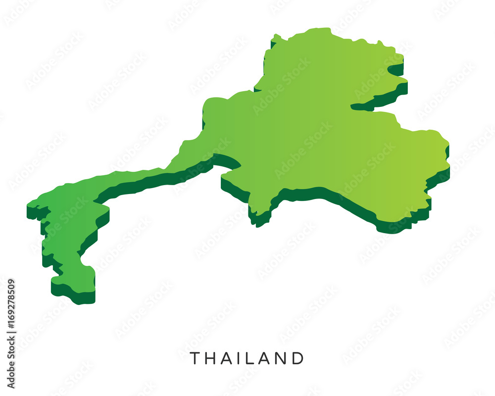 Modern Detail Isometric 3D Map - Thailand