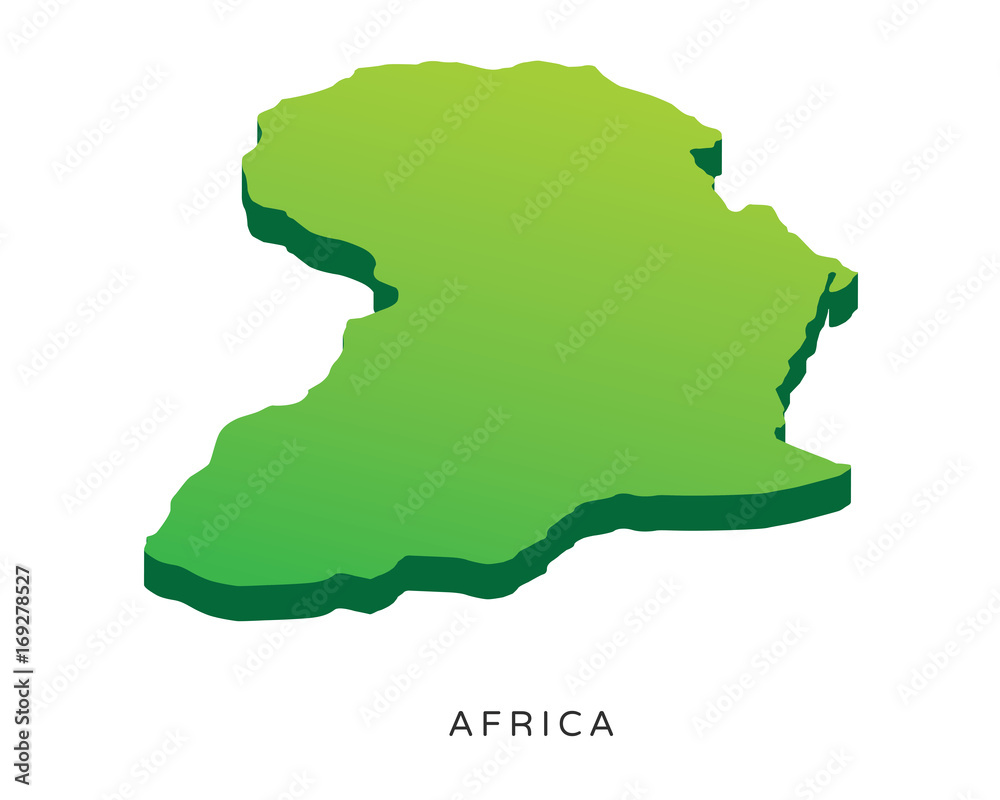 Modern Detail Isometric 3D Map - Africa