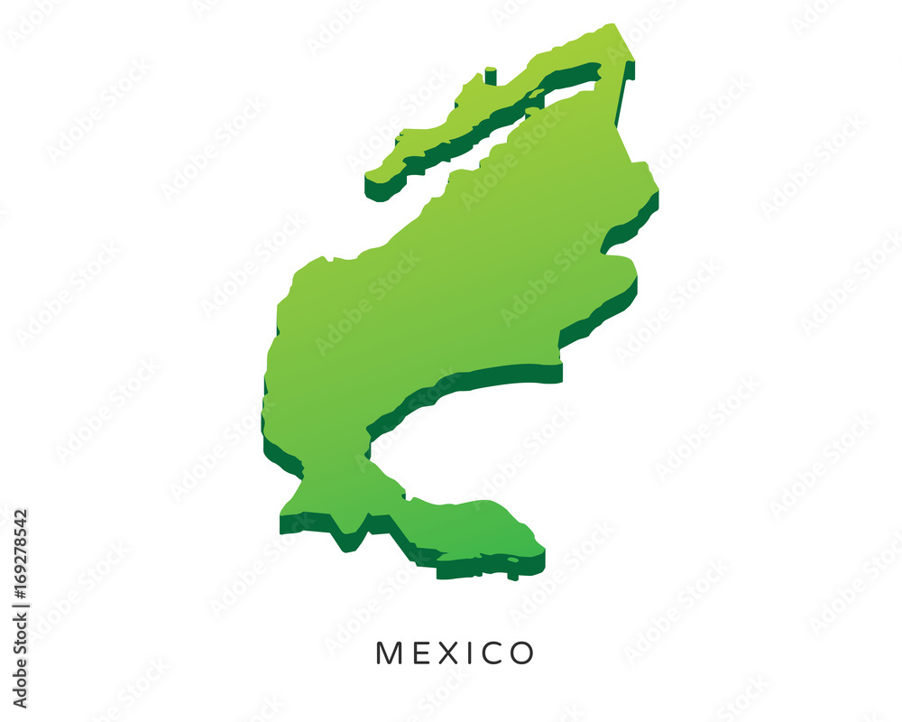 Modern Detail Isometric 3D Map - Mexico