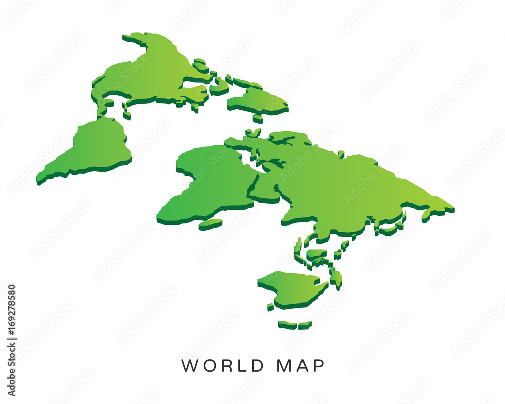 Fototapeta premium Modern Detail Isometric 3D Map - World Map