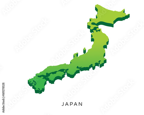 Modern Detail Isometric 3D Map - Japan