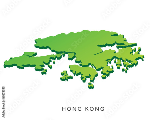 Modern Detail Isometric 3D Map - Hong Kong