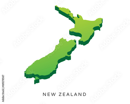 Modern Detail Isometric 3D Map - New Zealand