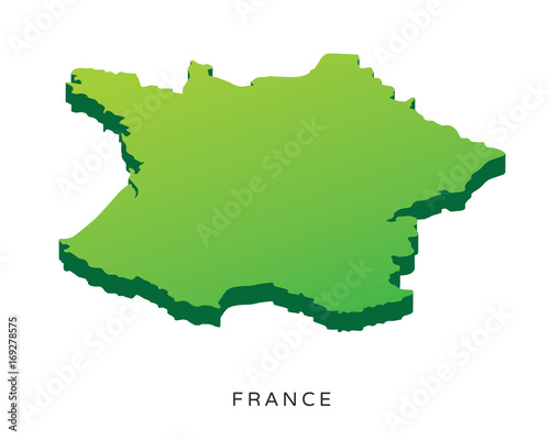 Modern Detail Isometric 3D Map - France