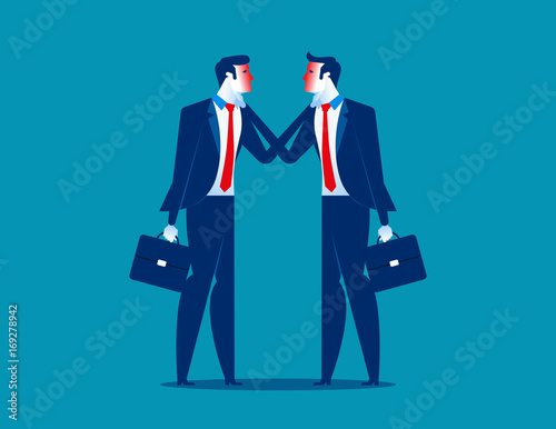 Controvert. Two business person at odds. Concept business vector illustration.