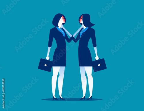 Controvert. Two business person at odds. Concept business vector illustration.