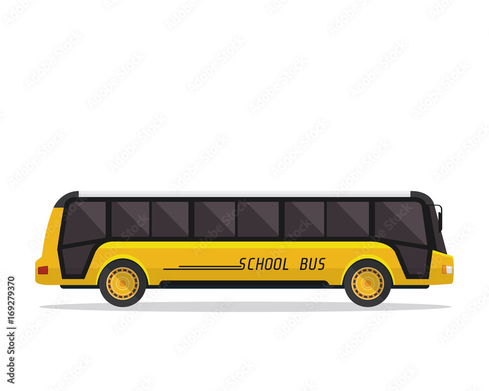 American Yellow School Bus Illustration, Suitable For Print, Game Asset, Infographic, Web, And Other Graphic Related Purpose