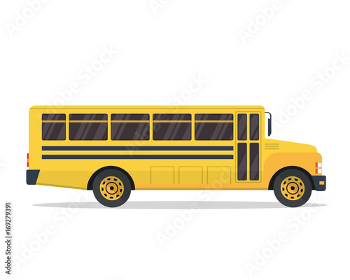 American Yellow School Bus Illustration, Suitable For Print, Game Asset, Infographic, Web, And Other Graphic Related Purpose