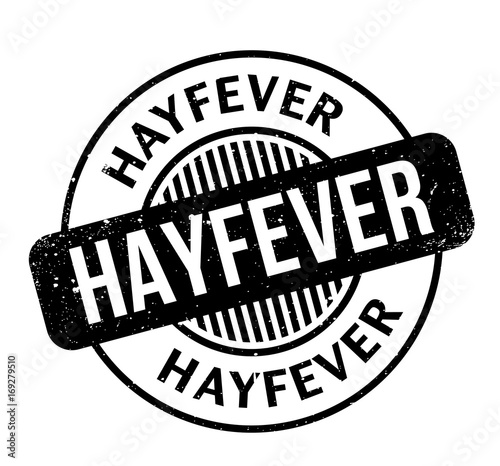 Hayfever rubber stamp. Grunge design with dust scratches. Effects can be easily removed for a clean, crisp look. Color is easily changed.
