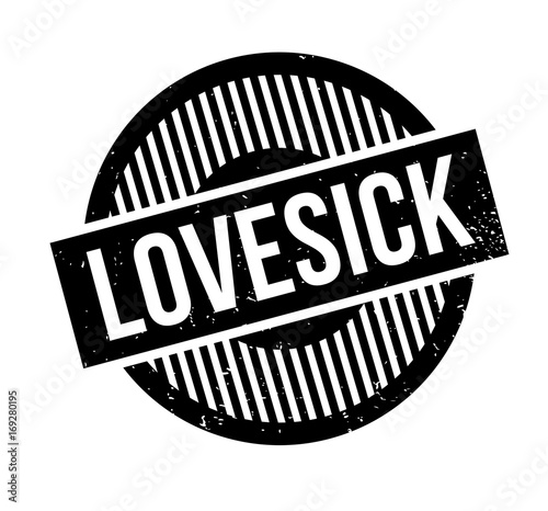 Lovesick rubber stamp. Grunge design with dust scratches. Effects can be easily removed for a clean, crisp look. Color is easily changed.