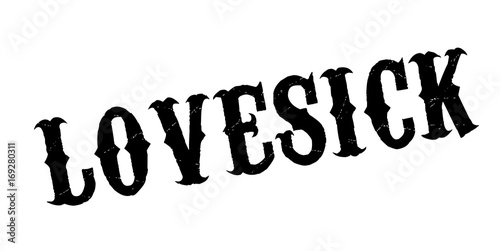 Lovesick rubber stamp. Grunge design with dust scratches. Effects can be easily removed for a clean, crisp look. Color is easily changed.