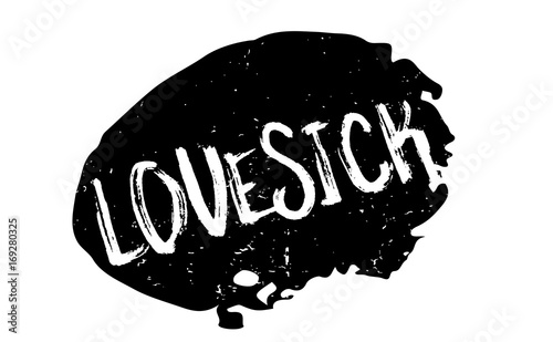 Lovesick rubber stamp. Grunge design with dust scratches. Effects can be easily removed for a clean, crisp look. Color is easily changed.