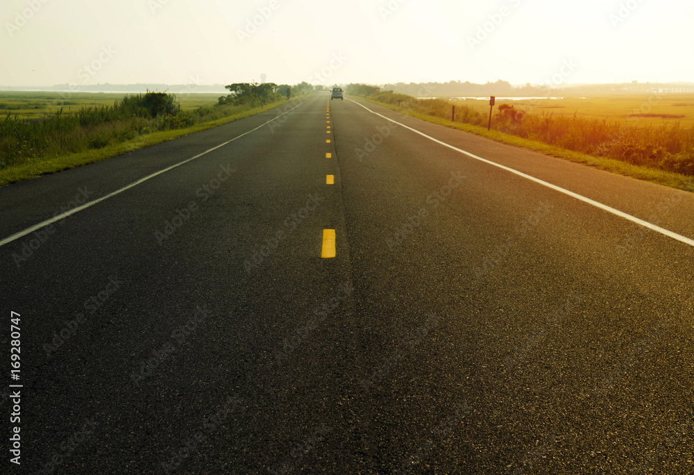 Morning on the road Morning on the road