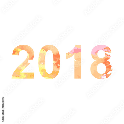 Congratulation card. Happy New Year 2018. Dog muzzle