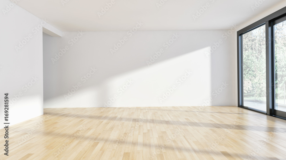 Modern bright living room, white wall. 3D rendering Modern bright living room, white wall. 3D rendering